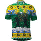 Gabon Christmas Polo Shirt Black Panthers Carrying Tree and Snowflake - African Pride