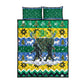 Gabon Christmas Quilt Bed Set Black Panthers Carrying Tree and Snowflake - African Pride