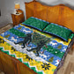 Gabon Christmas Quilt Bed Set Black Panthers Carrying Tree and Snowflake - African Pride