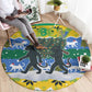 Gabon Christmas Round Carpet Black Panthers Carrying Tree and Snowflake - African Pride