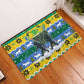 Gabon Christmas Rubber Doormat Black Panthers Carrying Tree and Snowflake - African Pride
