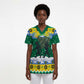 Gabon Christmas Scrub Top Black Panthers Carrying Tree and Snowflake - African Pride