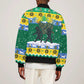 Gabon Christmas Sleeve Zip Bomber Jacket Black Panthers Carrying Tree and Snowflake - African Pride
