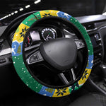 Gabon Christmas Steering Wheel Cover Black Panthers Carrying Tree and Snowflake - African Pride
