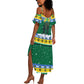 Gabon Christmas Summer Maxi Dress Black Panthers Carrying Tree and Snowflake - African Pride