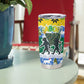 Gabon Christmas Tumbler Cup Black Panthers Carrying Tree and Snowflake - African Pride