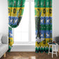 Gabon Christmas Window Curtain Black Panthers Carrying Tree and Snowflake - African Pride