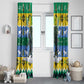 Gabon Christmas Window Curtain Black Panthers Carrying Tree and Snowflake - African Pride