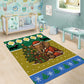 Gabon Christmas Area Rug Pixel Art Elephant Santa Christmas Tree and Flag - African Pride