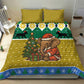 Gabon Christmas Bedding Set Pixel Art Elephant Santa Christmas Tree and Flag - African Pride