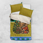 Gabon Christmas Bedding Set Pixel Art Elephant Santa Christmas Tree and Flag - African Pride
