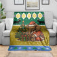 Gabon Christmas Blanket Pixel Art Elephant Santa Christmas Tree and Flag - African Pride