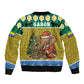 Gabon Christmas Bomber Jacket Pixel Art Elephant Santa Christmas Tree and Flag - African Pride
