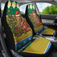 Gabon Christmas Car Seat Cover Pixel Art Elephant Santa Christmas Tree and Flag - African Pride