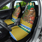 Gabon Christmas Car Seat Cover Pixel Art Elephant Santa Christmas Tree and Flag - African Pride