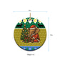 Gabon Christmas Ceramic Ornament Pixel Art Elephant Santa Christmas Tree and Flag - African Pride
