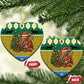 Gabon Christmas Ceramic Ornament Pixel Art Elephant Santa Christmas Tree and Flag - African Pride