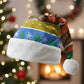 Gabon Christmas Santa Hat Pixel Art Elephant Santa Christmas Tree and Flag - African Pride