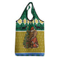 Gabon Christmas Grocery Bag Pixel Art Elephant Santa Christmas Tree and Flag - African Pride