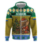 Gabon Christmas Hoodie Pixel Art Elephant Santa Christmas Tree and Flag - African Pride