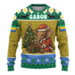 Gabon Christmas Ugly Christmas Sweater Pixel Art Elephant Santa Christmas Tree and Flag - African Pride