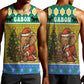 Gabon Christmas Men Tank Top Pixel Art Elephant Santa Christmas Tree and Flag - African Pride
