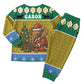 Gabon Christmas Pajama Set Pixel Art Elephant Santa Christmas Tree and Flag - African Pride