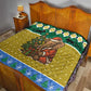 Gabon Christmas Quilt Pixel Art Elephant Santa Christmas Tree and Flag - African Pride