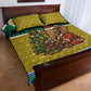 Gabon Christmas Quilt Bed Set Pixel Art Elephant Santa Christmas Tree and Flag - African Pride
