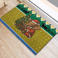 Gabon Christmas Rubber Doormat Pixel Art Elephant Santa Christmas Tree and Flag - African Pride