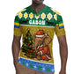 Gabon Christmas Rugby Jersey Pixel Art Elephant Santa Christmas Tree and Flag - African Pride