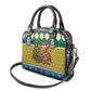 Gabon Christmas Shoulder Handbag Pixel Art Elephant Santa Christmas Tree and Flag - African Pride