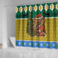 Gabon Christmas Shower Curtain Pixel Art Elephant Santa Christmas Tree and Flag - African Pride