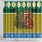 Gabon Christmas Shower Curtain Pixel Art Elephant Santa Christmas Tree and Flag - African Pride