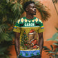 Gabon Christmas T shirt Pixel Art Elephant Santa Christmas Tree and Flag - African Pride