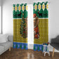 Gabon Christmas Window Curtain Pixel Art Elephant Santa Christmas Tree and Flag - African Pride