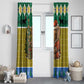 Gabon Christmas Window Curtain Pixel Art Elephant Santa Christmas Tree and Flag - African Pride