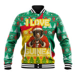 Guinea Christmas Baseball Jacket Santa Chimpanzee Heart Hands and Snowflake - African Pride