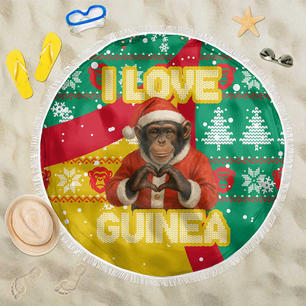 Guinea Christmas Beach Blanket Santa Chimpanzee Heart Hands and Snowflake - African Pride