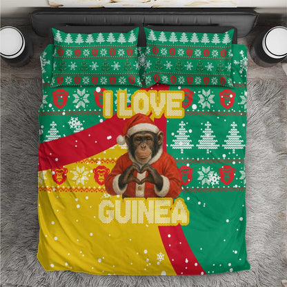 Guinea Christmas Bedding Set Santa Chimpanzee Heart Hands and Snowflake - African Pride