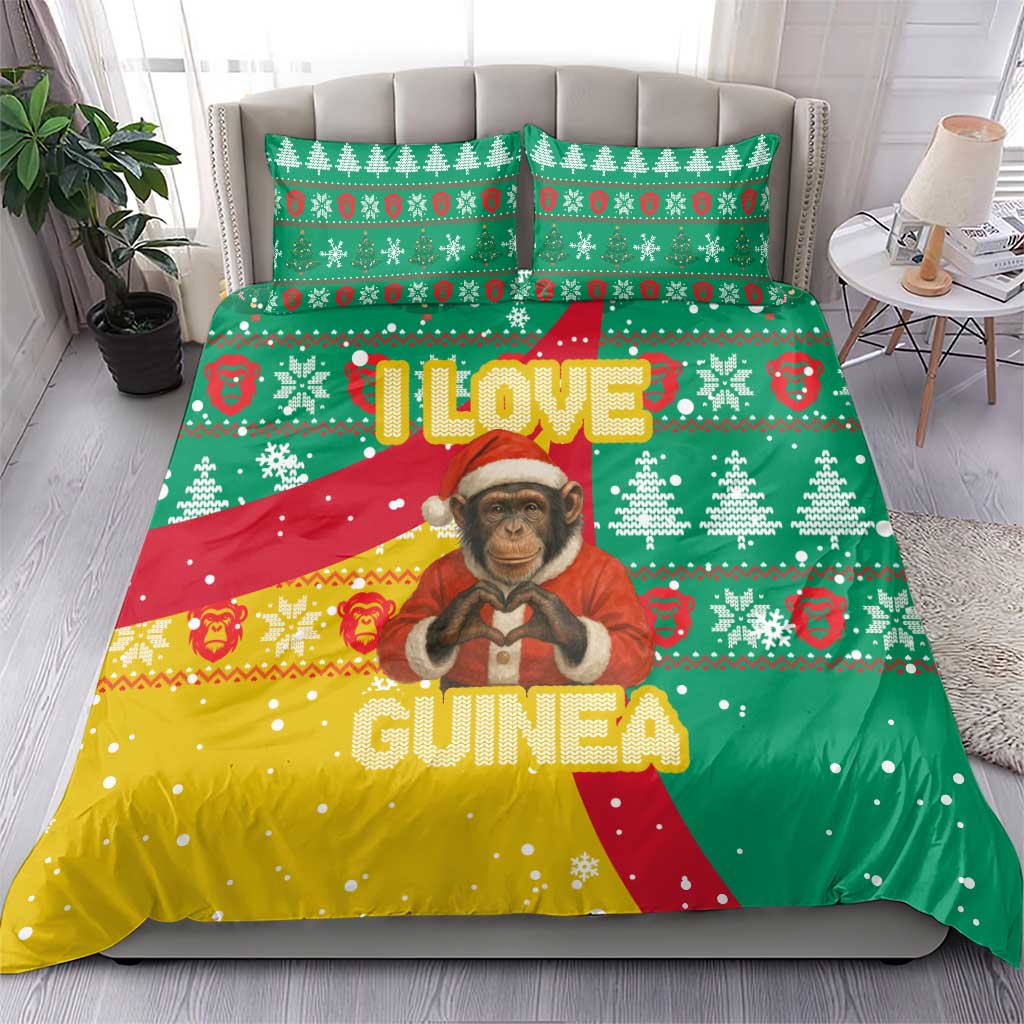 Guinea Christmas Bedding Set Santa Chimpanzee Heart Hands and Snowflake - African Pride