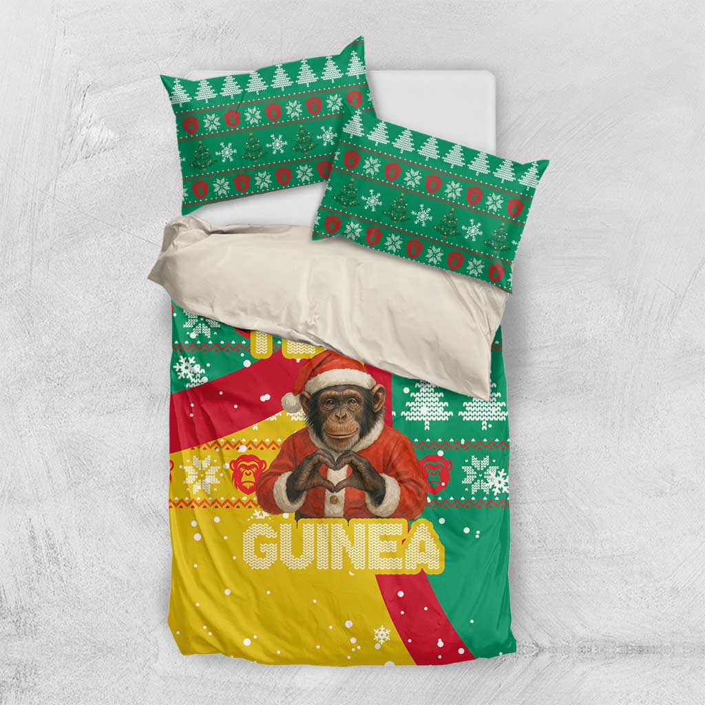 Guinea Christmas Bedding Set Santa Chimpanzee Heart Hands and Snowflake - African Pride