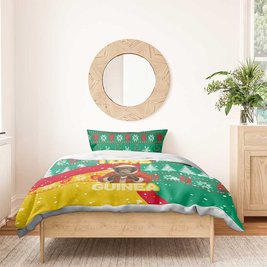 Guinea Christmas Bedding Set Santa Chimpanzee Heart Hands and Snowflake - African Pride