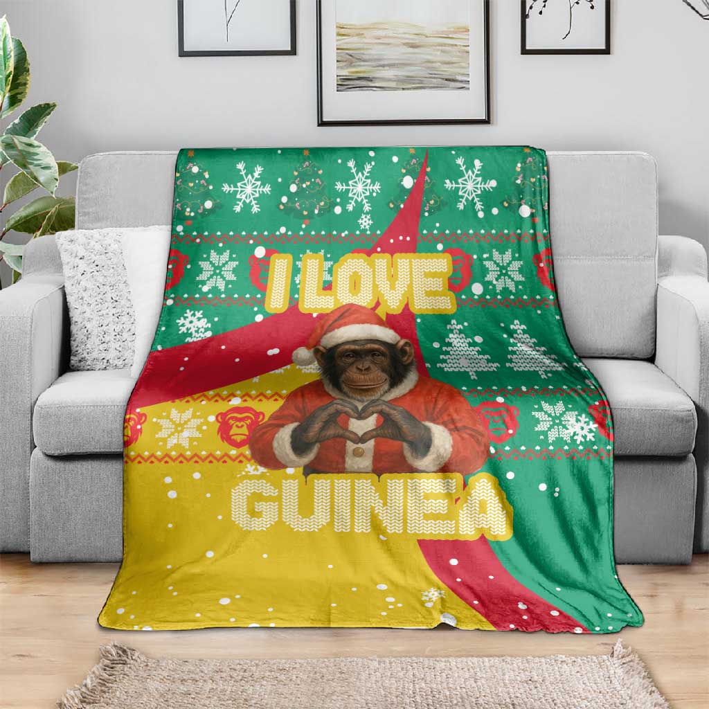 Guinea Christmas Blanket Santa Chimpanzee Heart Hands and Snowflake - African Pride
