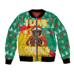 Guinea Christmas Bomber Jacket Santa Chimpanzee Heart Hands and Snowflake - African Pride