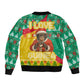 Guinea Christmas Bomber Jacket Santa Chimpanzee Heart Hands and Snowflake - African Pride
