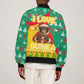 Guinea Christmas Bomber Jacket Santa Chimpanzee Heart Hands and Snowflake - African Pride
