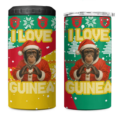 Guinea Christmas 4 in 1 Can Cooler Tumbler Santa Chimpanzee Heart Hands and Snowflake - African Pride
