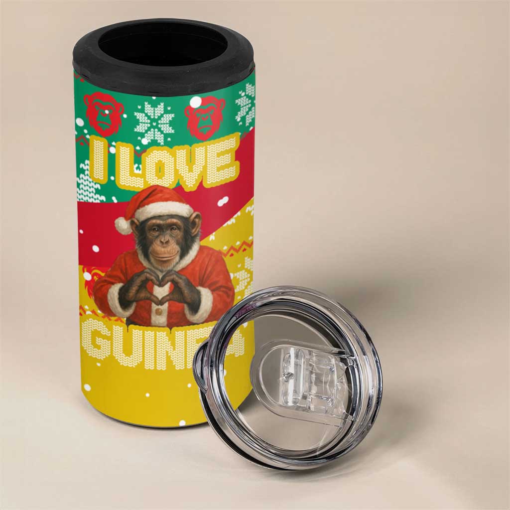 Guinea Christmas 4 in 1 Can Cooler Tumbler Santa Chimpanzee Heart Hands and Snowflake - African Pride