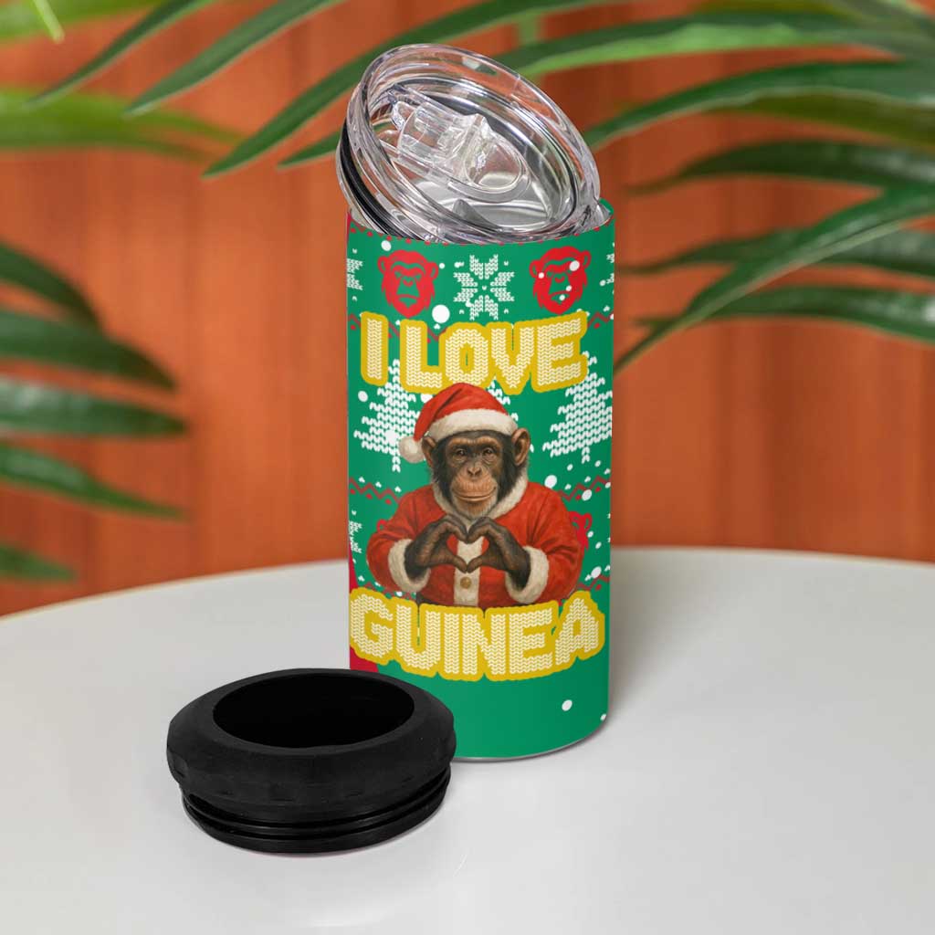 Guinea Christmas 4 in 1 Can Cooler Tumbler Santa Chimpanzee Heart Hands and Snowflake - African Pride